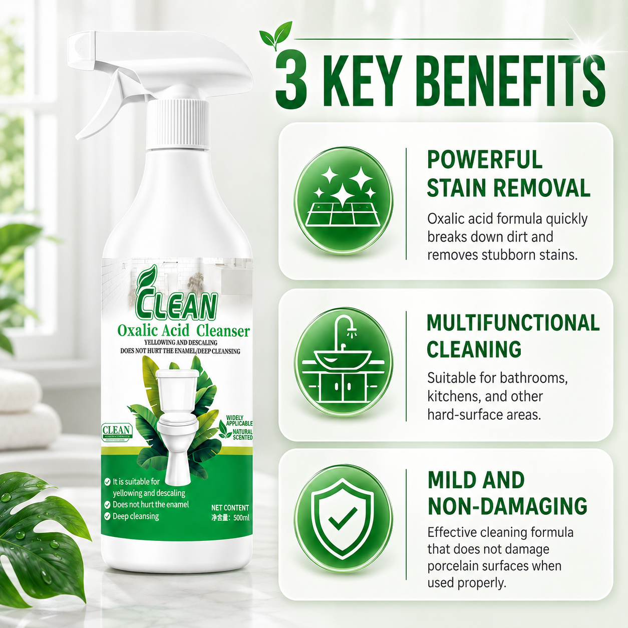 Multi-purpose Oxalic Acid Stain Remover and Scale Remover